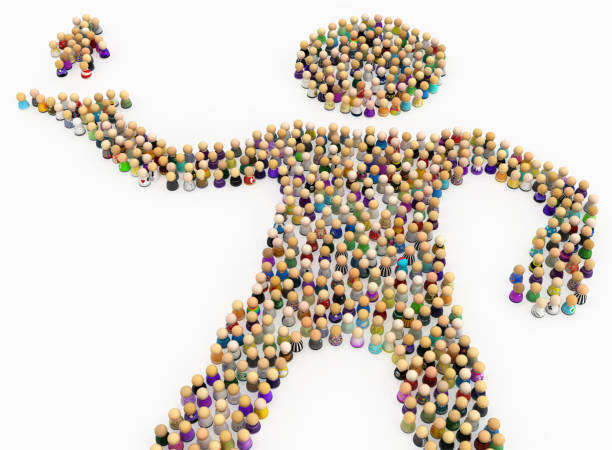 istock Cartoon Crowd Figure, Holding 990663640