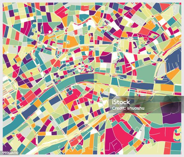 Frankfurt City Art Map Stock Illustration - Download Image Now - Graffiti, Frankfurt - Main, City