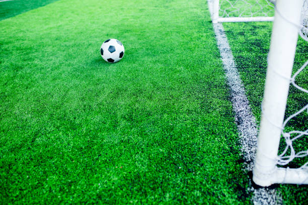 istock Football front the goal line 990666788