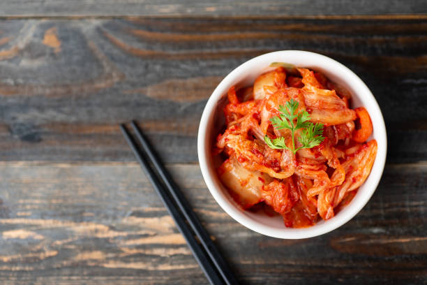 istock Kimchi cabbage in a bowl, Korean food 990666942