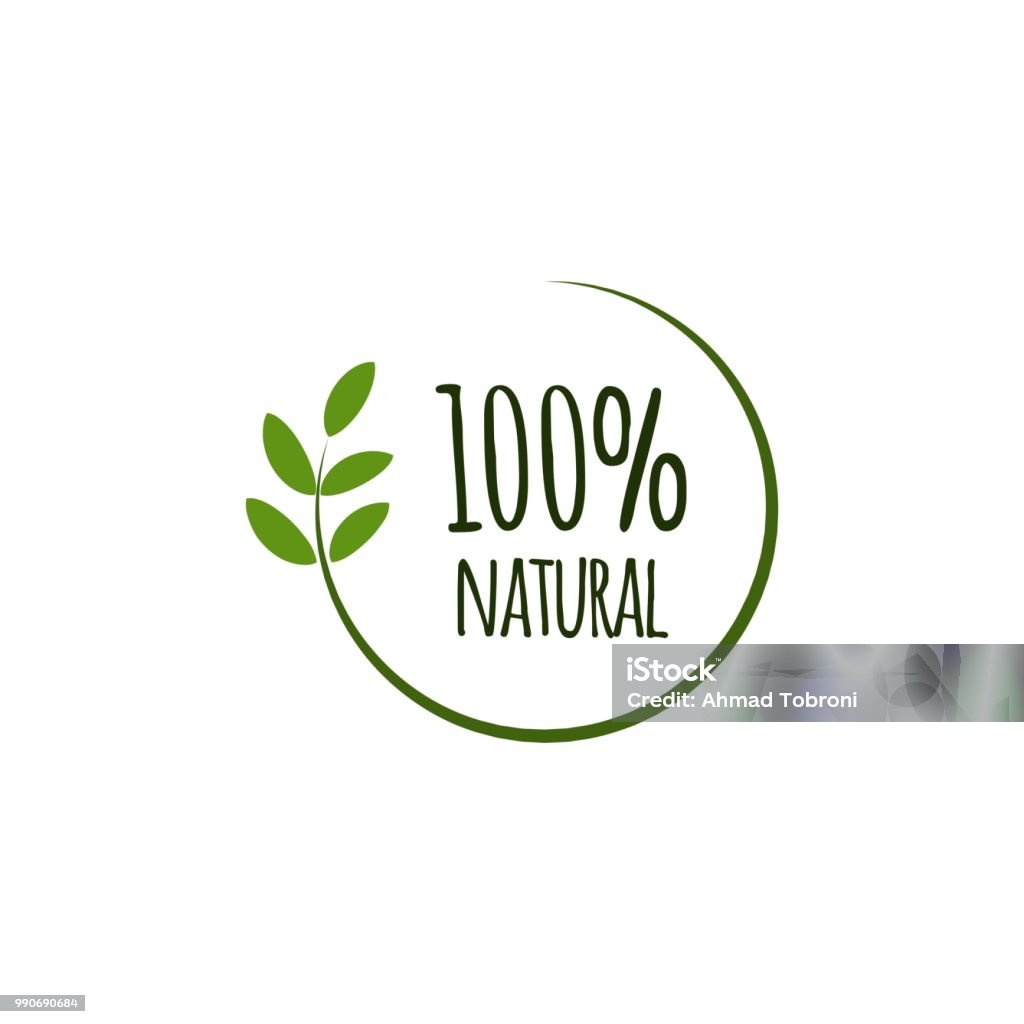 100% Natural Vector Template Design Natural Condition stock vector