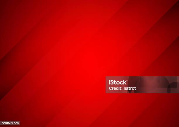 Abstract Red Vector Background With Stripes Stock Illustration - Download Image Now - Red, Red Background, Backgrounds