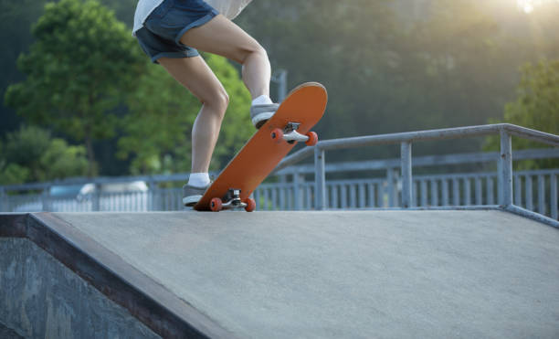 istock skateboarder skateboarding on skatepark ramp 990708134