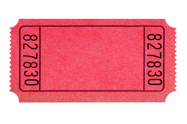 Photo of Blank red ticket isolated