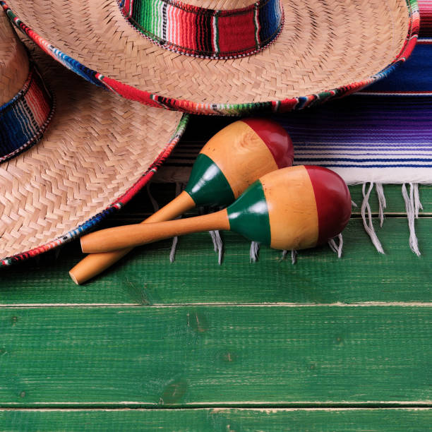 istock Mexico carnival sombrero and maracas 990715186
