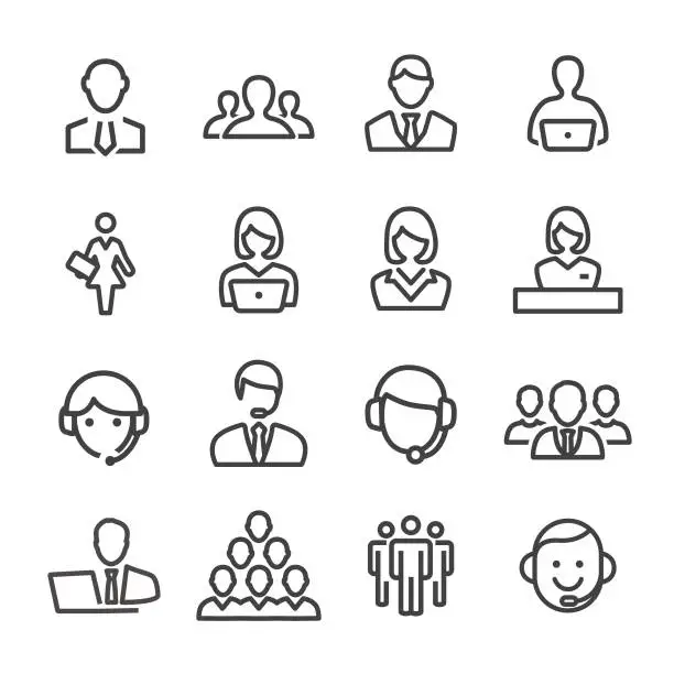 Vector illustration of Business and Service Icons - Line Series