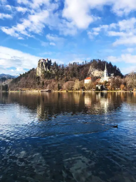 Lake Bled Slovenia, view of the Alps