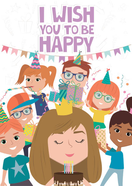 istock Kids party poster with fun cartoon characters. Invitation or greeting card for party 990732932