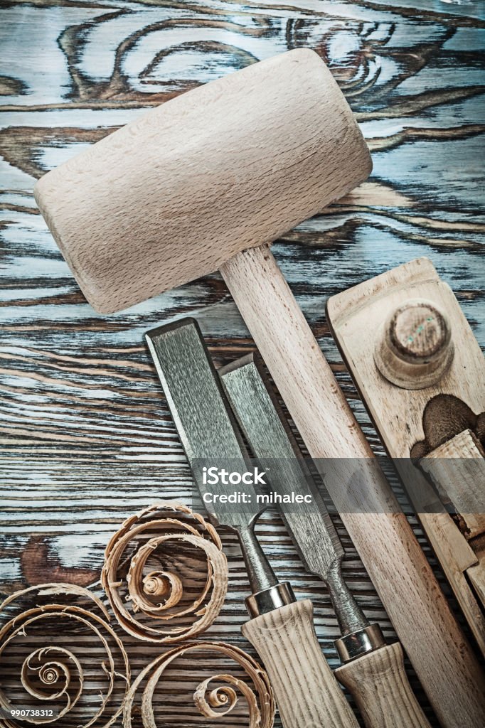 혹 망치 끌 대패 질 나무 보드에 칩을 계획 0명에 대한 스톡 사진 및 기타 이미지 - 0명, DIY, 건설 산업 - iStock
