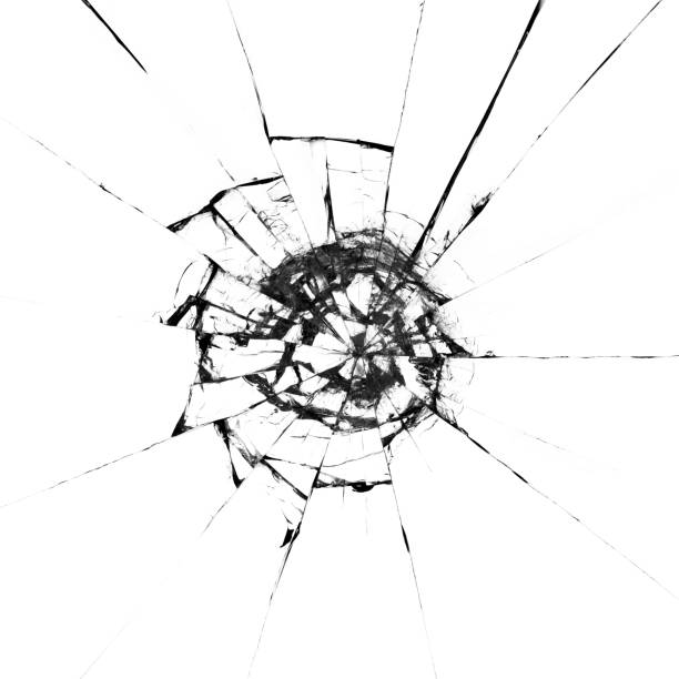 разбитое стекло craked изолированы на белом фоне, привет разрешение фото искусства абстрактной текстуры объекта дизайн аварии аварии концепц - shattered glass broken window damaged стоковые фото и изображения