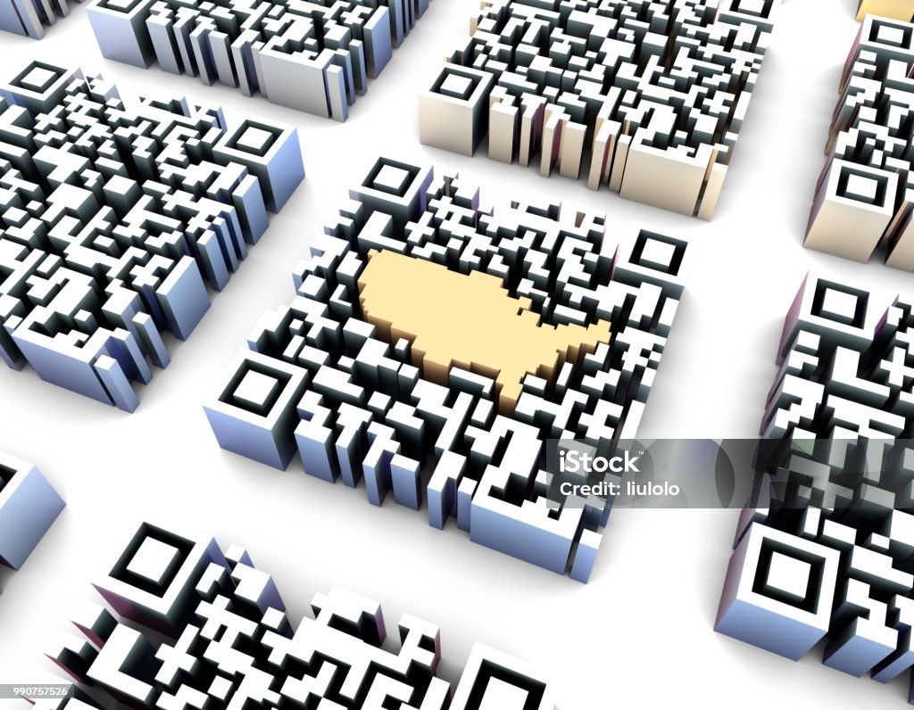 Qr Code Us Map Example Qr Code Technology Wireless Data Transmission United States Map Stock ...