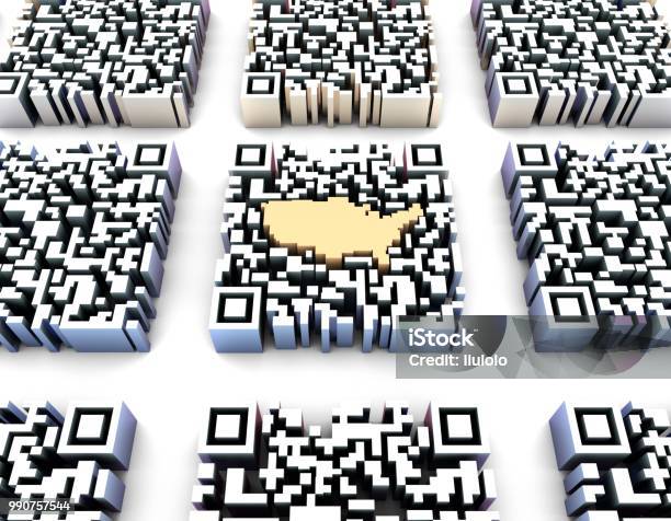 Qr Code Us Map Example Qr Code Technology Wireless Data Transmissionunited States Map Stock ...