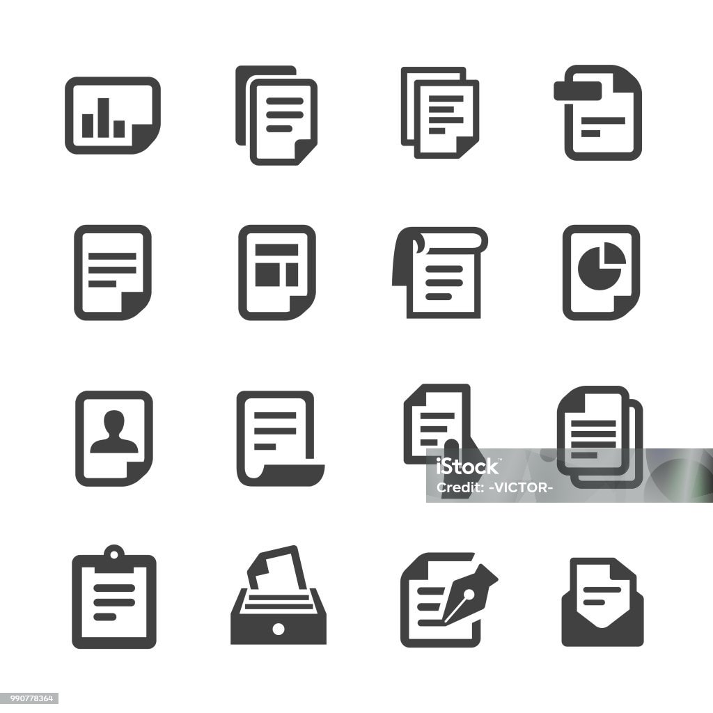 Document Icons - Acme Series Document, report, paper, statement, business, office Icon stock vector