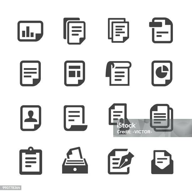 Document Icons Acme Series Stock Illustration - Download Image Now - Icon, Document, Note Pad
