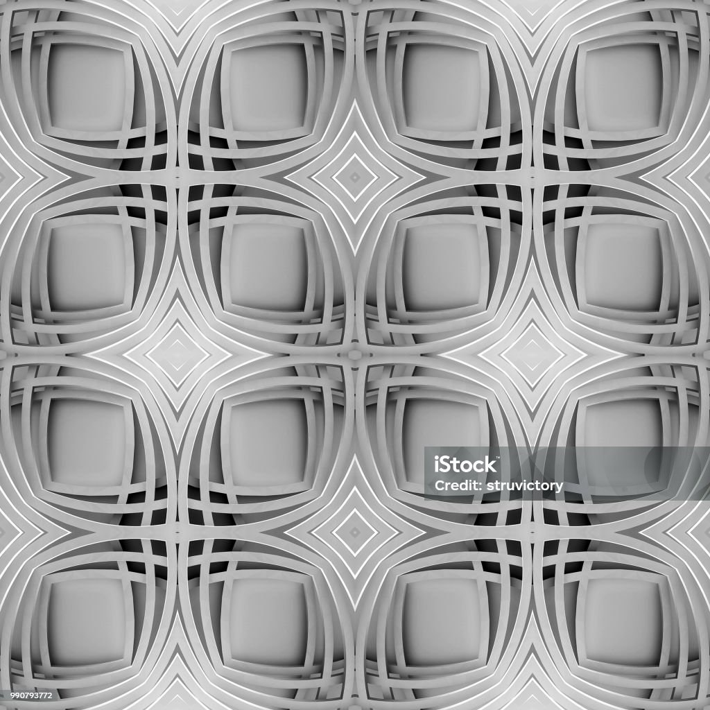 Square Pattern Rendering 3d Rendering Geometric Vintage Pattern Based On Squares With Rounded ...
