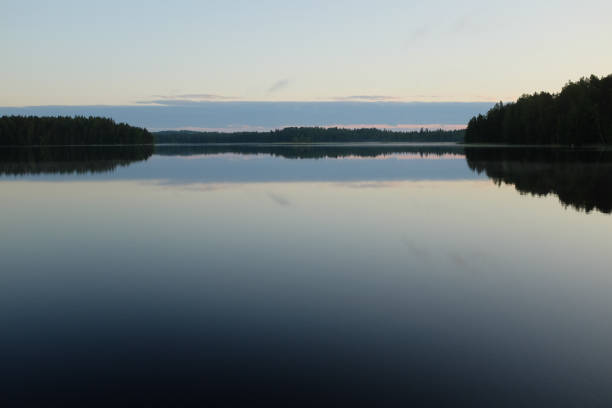 istock Midnight sun in Finland. Sky colors at midnight. 990797652