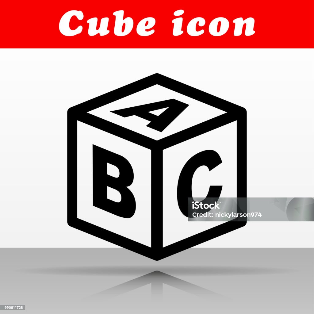 conception d’icône ABC cube vector - clipart vectoriel de Ordre alphabétique libre de droits