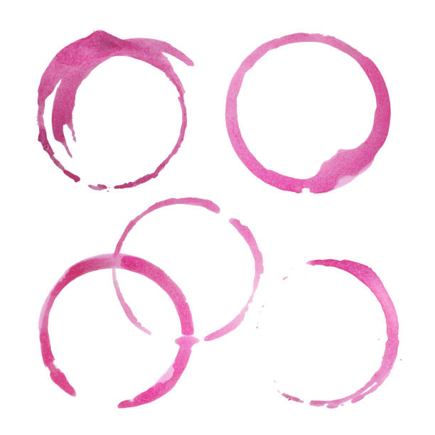 istock Set of wine glass ring stains for design collection 990821342