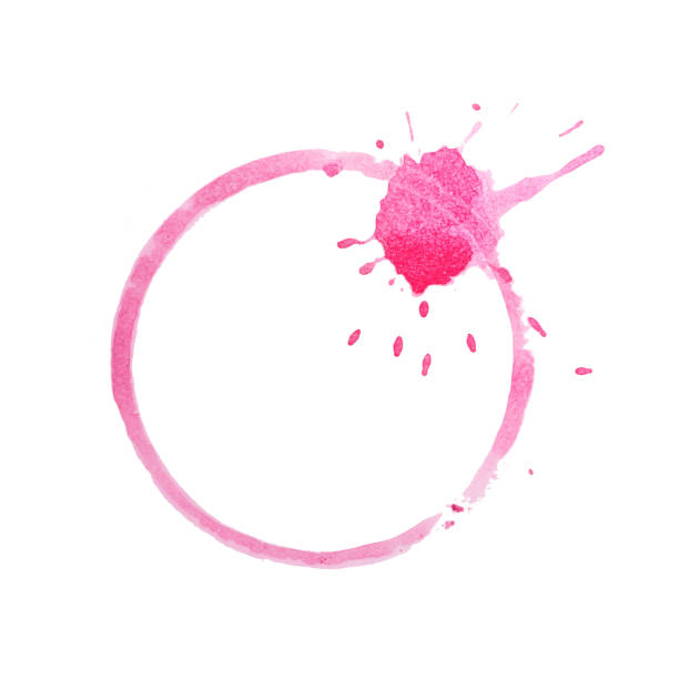 istock Single wine glass ring stain for design collection 990821358