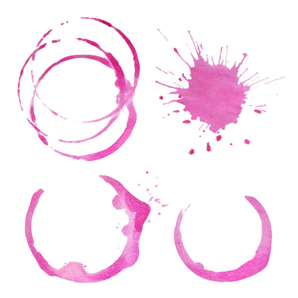 istock Set of wine glass ring stains for design collection 990821380