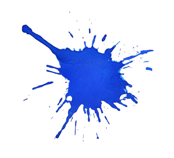 istock Blue ink or paint stain with spray for design collection 990821392