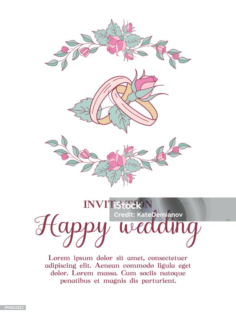 Thiệp Cưới Thiệp Cưới Đẹp Với Vòng Hoa Cưới Tinh Tế Và Nhẫn Cưới ...