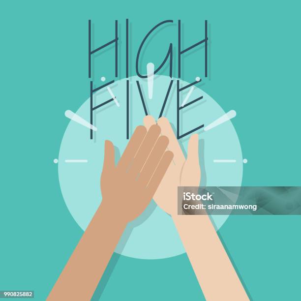 Ilustración de Ilustración 5 Alta y más Vectores Libres de Derechos de Choque de manos en el aire - Choque de manos en el aire, Mano, Amistad
