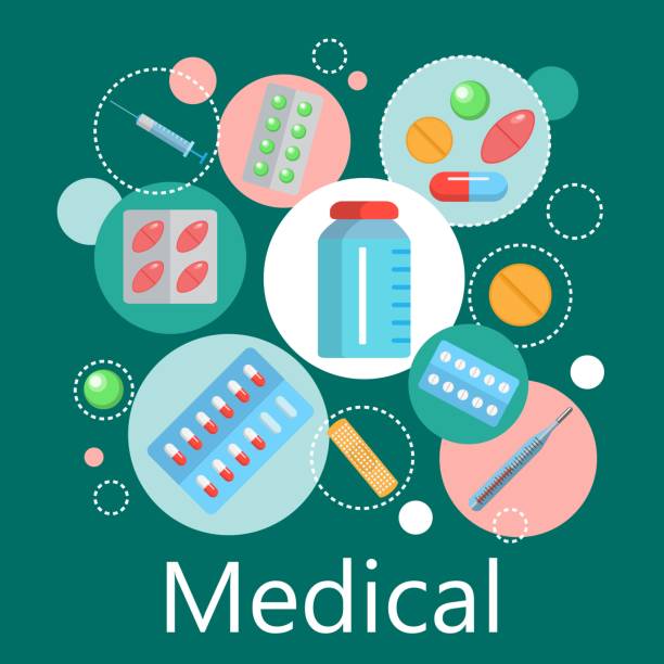 ilustraciones, imágenes clip art, dibujos animados e iconos de stock de bandera de la farmacia de medicina y salud - pharmacy commercial sign painkiller medicine
