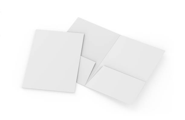 istock Blank white reinforced A4 single pocket folder on isolated white background, 3d illustration 990844680