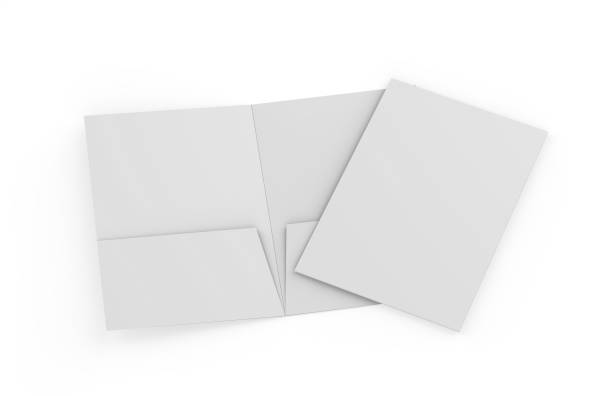 istock Blank white reinforced A4 single pocket folder on isolated white background, 3d illustration 990844698