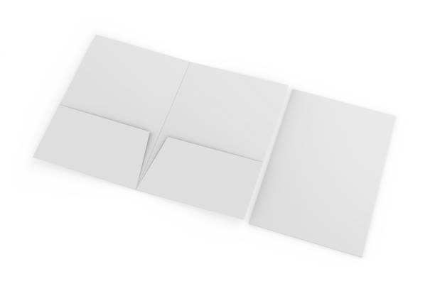 istock Blank white reinforced A4 single pocket folder on isolated white background, 3d illustration 990844706