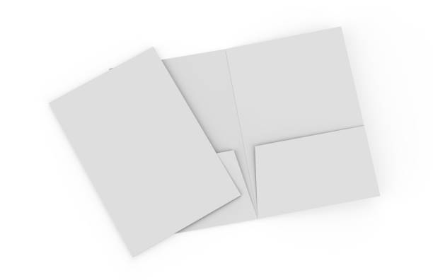 istock Blank white reinforced A4 single pocket folder on isolated white background, 3d illustration 990845086