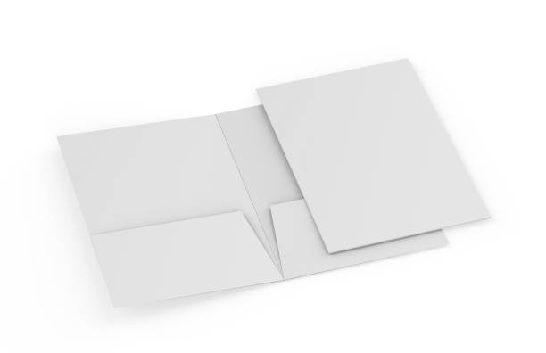 istock Blank white reinforced A4 single pocket folder on isolated white background, 3d illustration 990845620
