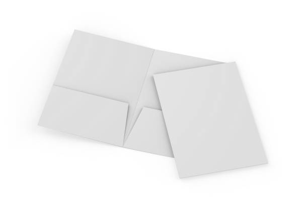 istock Blank white reinforced A4 single pocket folder on isolated white background, 3d illustration 990846648