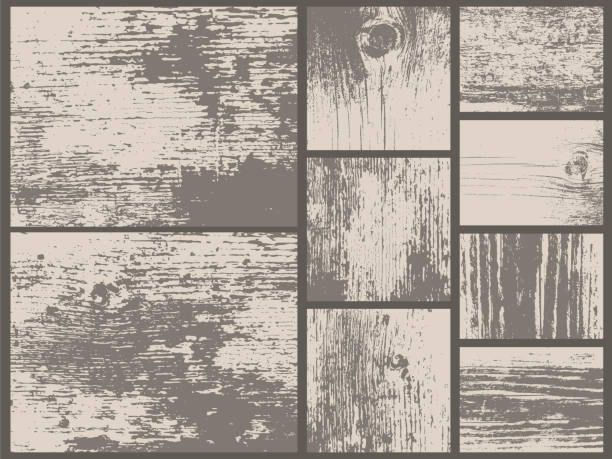 Grunge textures set. Old wood. Rust metal. Leather. Ground. Desert. Antic. Grunge textures set. Old wood texture. Vector backgrounds. Collection of 9 grunge abstract surfaces. dirty wood stock illustrations