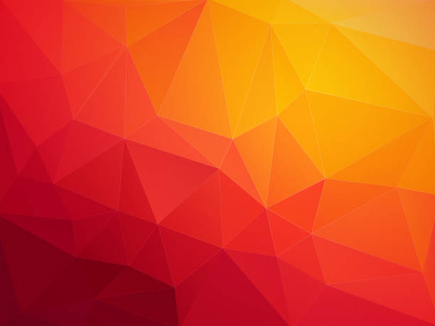 abstraktní červené oranžové polygonální vektorové pozadí - modelování s nízkým počtem polygonů stock ilustrace