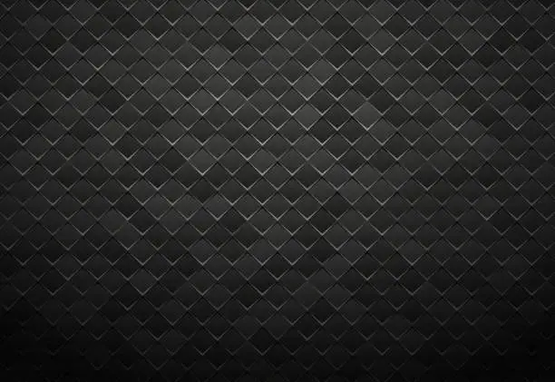 Vector illustration of abstract black metal tile background
