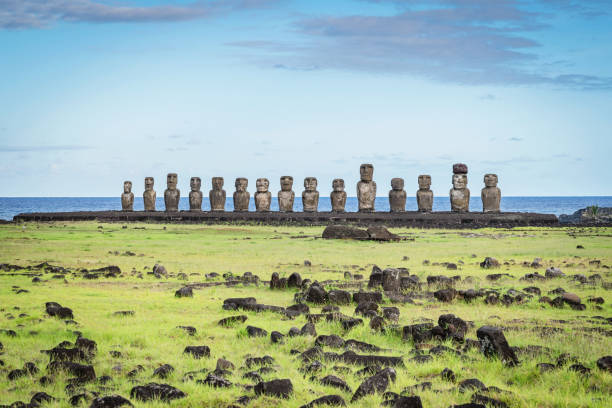 Rapa Nui Ahu Tongariki Moai Statues Easter Island Chile