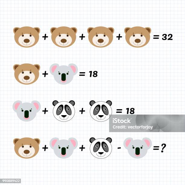 Mathspanda Mathématiques Daddition Soustraction Puzzle Avec Ours Panda Koala Jeu ...