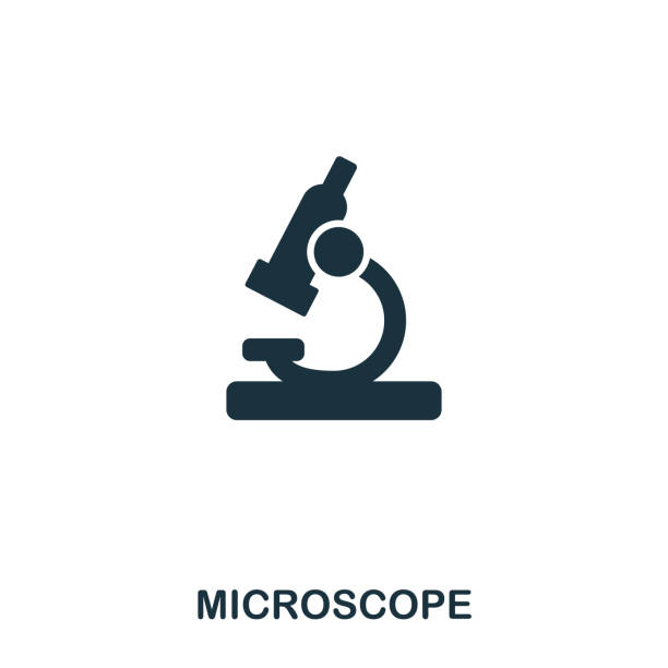 ikona mikroskopu. projekt ikony stylu linii. interfejsu użytkownika. ilustracja ikony mikroskopu. piktogram izolowany na białym. gotowy do użycia w projektowaniu stron internetowych, aplikacjach, oprogramowaniu, druku. - mikroskop stock illustrations