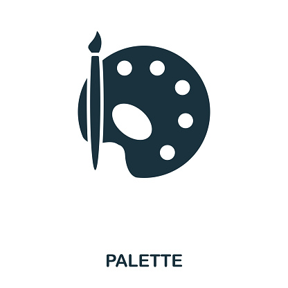 Palette icon. Line style icon design. UI. Illustration of palette icon. Pictogram isolated on white. Ready to use in web design, apps, software, print