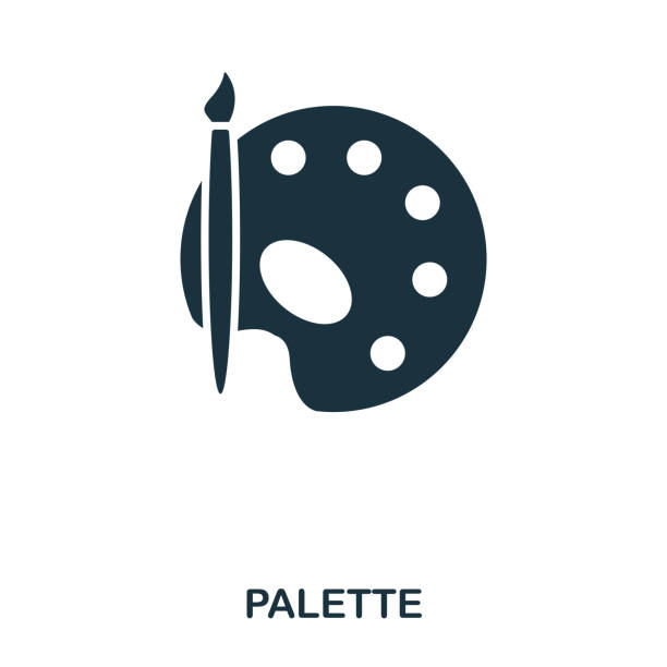 Palette icon. Line style icon design. UI. Illustration of palette icon. Pictogram isolated on white. Ready to use in web design, apps, software, print. Palette icon. Line style icon design. UI. Illustration of palette icon. Pictogram isolated on white. Ready to use in web design, apps, software, print paint icons stock illustrations