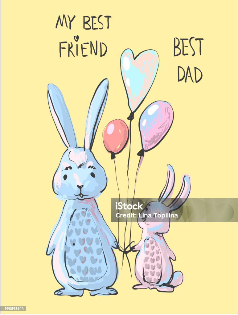Ilustración de Conejito Lindo Papá Y Poca Ilustración De Hijo Bunny Día Del Padre O Día De Frendship De Dibujos Animados Estilo Impresión Divertidos Los Conejos Con Globos y más Vectores Libres Ilustración de Conejito Lindo Papá Y Poca Ilustración De Hijo Bunny Día Del Padre O Día De Frendship De Dibujos Animados Estilo Impresión Divertidos Los Conejos Con Globos y más Vectores Libres