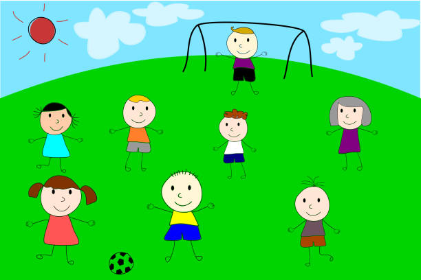 istock Boys and girls play soccer ball together 990898856