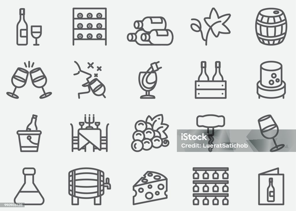 Wine Line Icons Wine stock vector