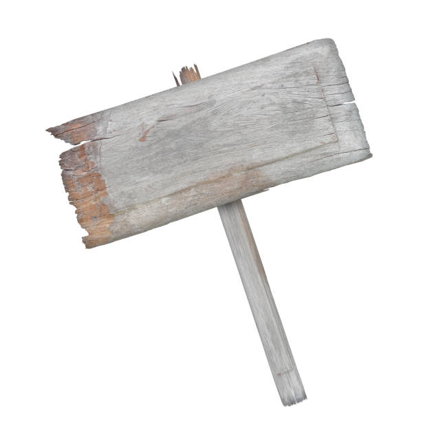 istock Old Wooden sign isolated on white 990906564
