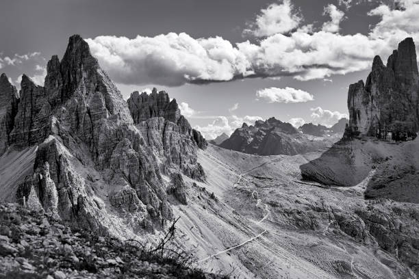 istock Dolomites, black and white landscape 990917952