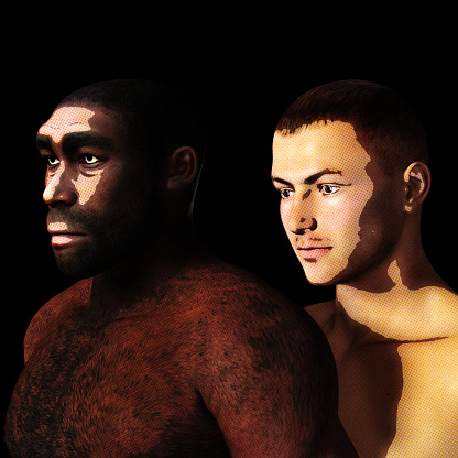 Digital 3D Illustration of a Homo Erectus