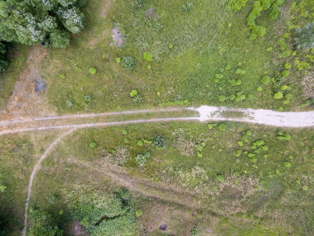 istock country road, view from above 990945674