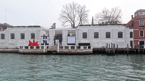 VENICE, ITALY - DECEMBER 18, 2012: Peggy Guggenheim Collection Modern Art Museum at Grand Canal in Venice, Italy.